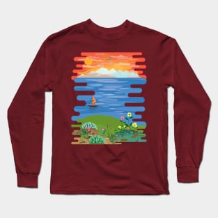 Beautiful ocean view from the top of the hill Long Sleeve T-Shirt